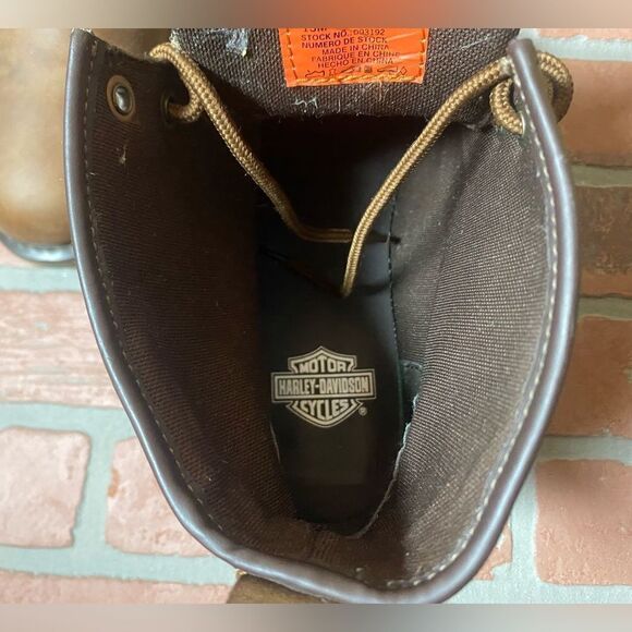 NEW Harley Davidson # D93192 Brown Leather Ankle Boot Riding Biker Boots 13 - Picture 7 of 12